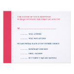Red navy beaded border wedding RSVP response card Invite