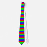 Red, Neon Green and Blue Thick Stripes Tie