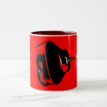 Red Neon Guitar Music Lover's Mugs mugs