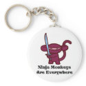 Red Ninja Monkey with Sword keychains