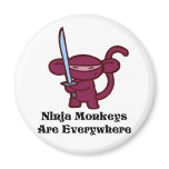 Red Ninja Monkey with Sword magnets