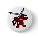 Red Ninja Overhead-No Words Pin