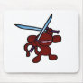 Red Ninja Overhead-No Words Mouse Mats