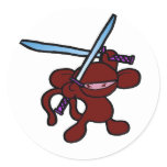 Red Ninja Overhead-No Words Round Sticker