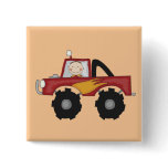 Red nster Truck Tshirts and Gifts Button