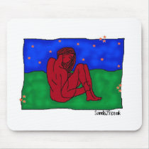 Red nude with border mousemat mousepad