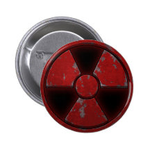Red Nuke Pinback Button