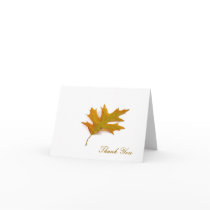 Red Oak Leaf by Petr Kratochvil, Thank You Note Card