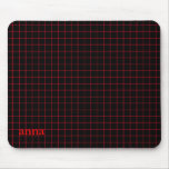 Red on Black Grid Mouse Pad