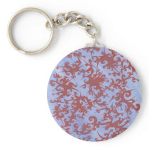 Red on Blue Key Chains
