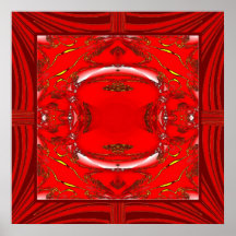 Red on Red Abstract Poster