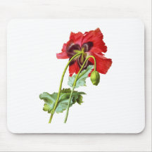 Red Opium Poppy by Pierre Joseph Redoute Mousepads