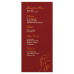 Red & Orange Calla Lilies Reception Menu rack cards