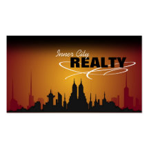Red & Orange Sunset City Realtor Business Card