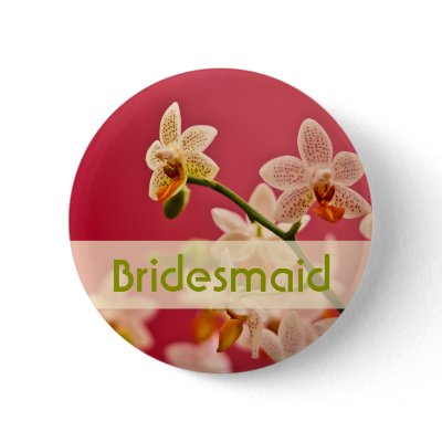 Red Orchid • Wedding Button by SabineStGreetings