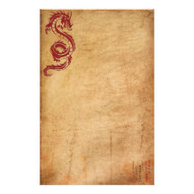 Red Oriental Dragon II Stationery Paper
