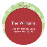 Red Ornament Polka Dots Christmas Address Label stickers