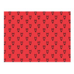 Red owl pattern post cards