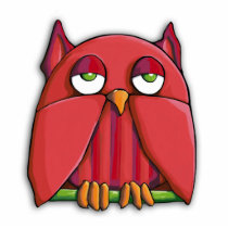 Red Owl Sculpture Photo Cut Outs