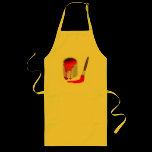 Red Paint Tin & Brush Long Apron aprons