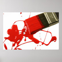 Red paintbrush posters
