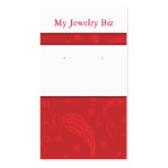 Red Paisley Earring Cards Business Cards