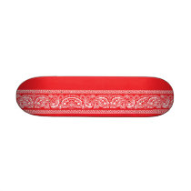 Red Paisley Skateboard Mini