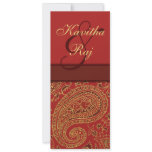 Red Paisley Wedding Invitation