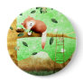 Red panda mountain - button badge