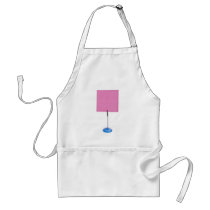 red paper on stand aprons