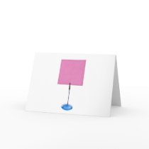 red paper on stand cards