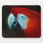 Red parrot with blue eyes mousepads