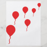 red party balloons icon full color flyer