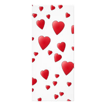 Red Pattern of Love Hearts. Personalized Invitations