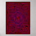Red Patterned Psychedelic posters