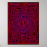 Red Patterned Psychedelic posters