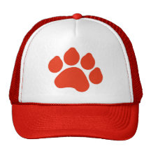 Red Paw Print Hat