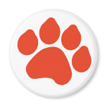 Red Paw Print Magnet