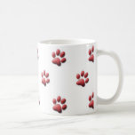 Red Paw Print Mug