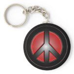 red peace design keychains