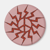 Red Peace Sigh Star Magnet