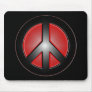 red peace sign mouse mat