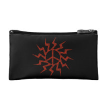 Red Peace Sign Star Makeup Bag