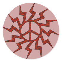 Red Peace Sign Star