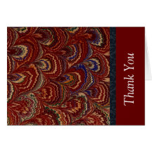 Red Peacock Feather Thank You Greeting Cards