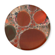 Red Pebbles Round Magnet