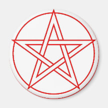 Red Pentacle Fridge Magnet