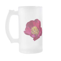 Red Peony Frosted Mug