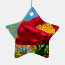 Red Peony Photo Ornament