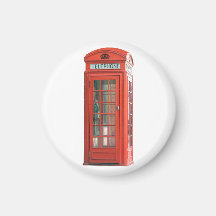 Red Phone Booth Fridge Magnets